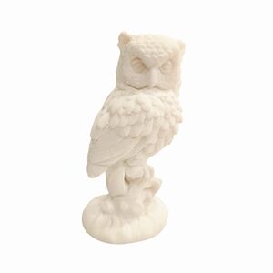 Vintage A. Santini Classic Owl Figurine Made in Italy, White Alabaster